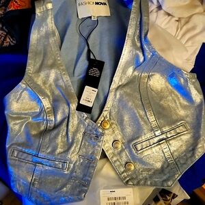 Brand New Jean Mattalic Vest size Small